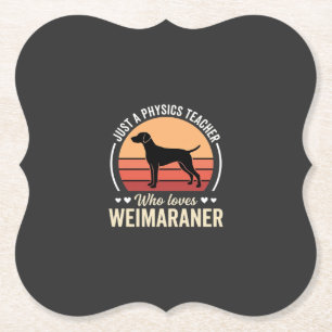 Dessous-de-verre En Papier Professeur de physique amateur de chien Weimaraner