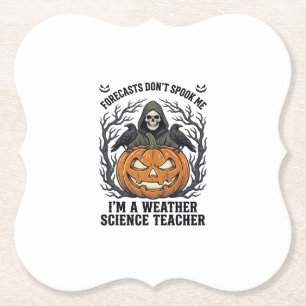 Dessous-de-verre En Papier Professeur Météo Halloween Épouvantable Faucheur C