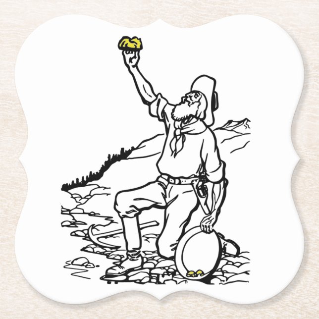 Dessous-de-verre En Papier Prospecteur Gold Miner (Devant)