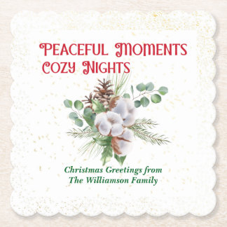 Dessous-de-verre En Papier Pussy Willow Catkin Bouquet Christmas