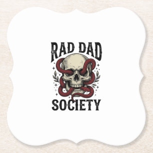 Dessous-de-verre En Papier Rad Dad Society Vintage Skull Snake Conception de