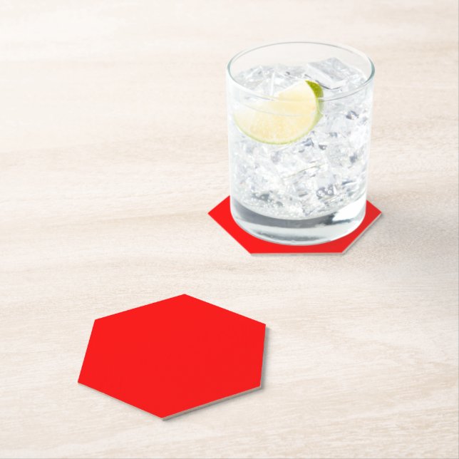 Dessous-de-verre En Papier Red Hexagon (En situation)