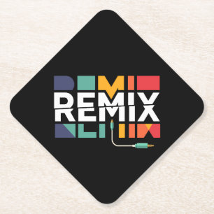 Dessous-de-verre En Papier Remix Audio   Graphisme Géométrique Rétro Musique 