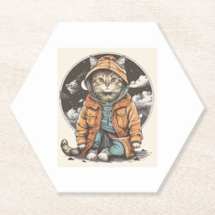 Dessous-de-verre En Papier Rencontre de chat