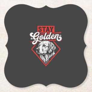 Dessous-de-verre En Papier Restez Golden Retriever doré