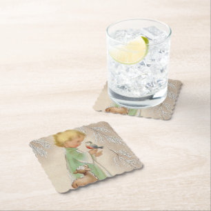 Dessous-de-verre En Papier Retro Vintage Noël enfant dessous de verre de fête