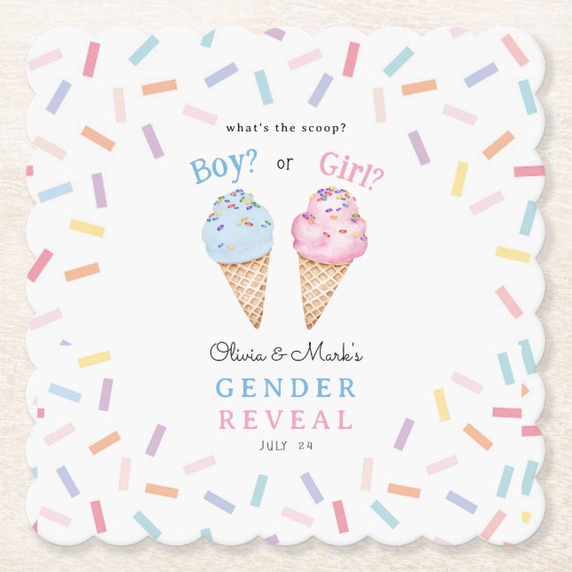 Dessous-de-verre En Papier Révélation du genre de la chaîne Icecream (Devant)