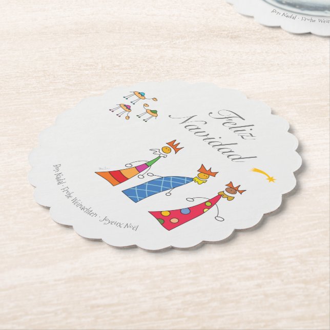 Dessous-de-verre En Papier Reyes Magos de Oriente (Incliné)
