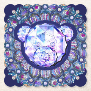 Dessous-de-verre En Papier Rosace bleu ou rouge pour bébé&enfant