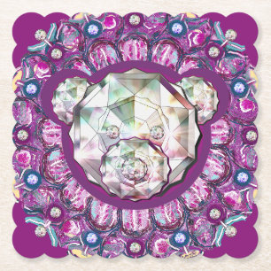 Dessous-de-verre En Papier Rosace bleu ou rouge pour bébé&enfant