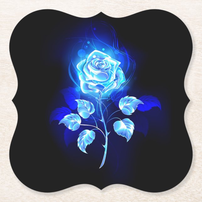 Dessous-de-verre En Papier Rose bleu brûlant (Devant)