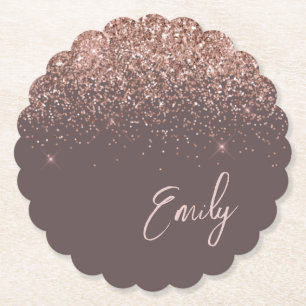 Dessous-de-verre En Papier Rose en terre cuite or bleu Parties scintillant ro