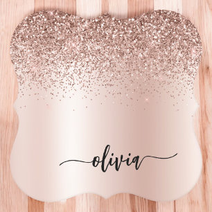 Dessous-de-verre En Papier Rose Gold - Parties scintillant rose pâle Nom du m