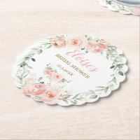 Rose Pâle Florale Élégante Bébé Mariage Fête d'Ann
