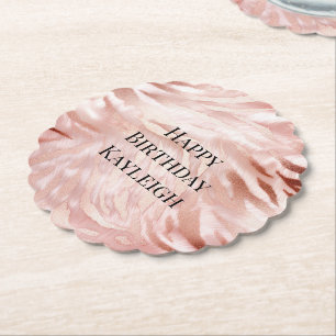 Dessous-de-verre En Papier Rose rose blanc Zebra Animal