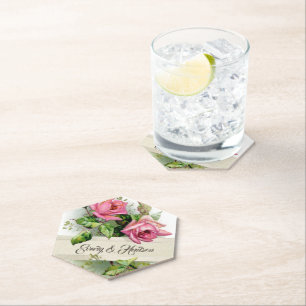 Dessous-de-verre En Papier Roses Mariages vintages