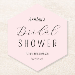 Dessous-de-verre En Papier Rouge gâteau de mariage rose élégant