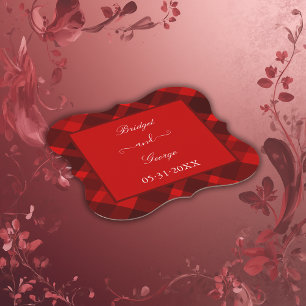 Dessous-de-verre En Papier rouge noir écossais celtique tartan mariage motif