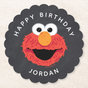 Dessous-de-verre En Papier Rue Sésame   Elmo Birthday Chalkboard