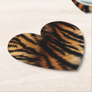 Dessous-de-verre En Papier Safari Tigre noir orange