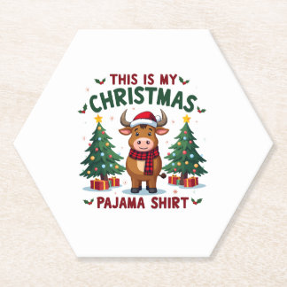 Dessous-de-verre En Papier Santa Cow Xmas Tree Lights This Is My Christmas Pa