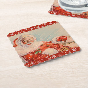 Dessous-de-verre En Papier Santas Sleigh Ride Dessous de verre de vacances