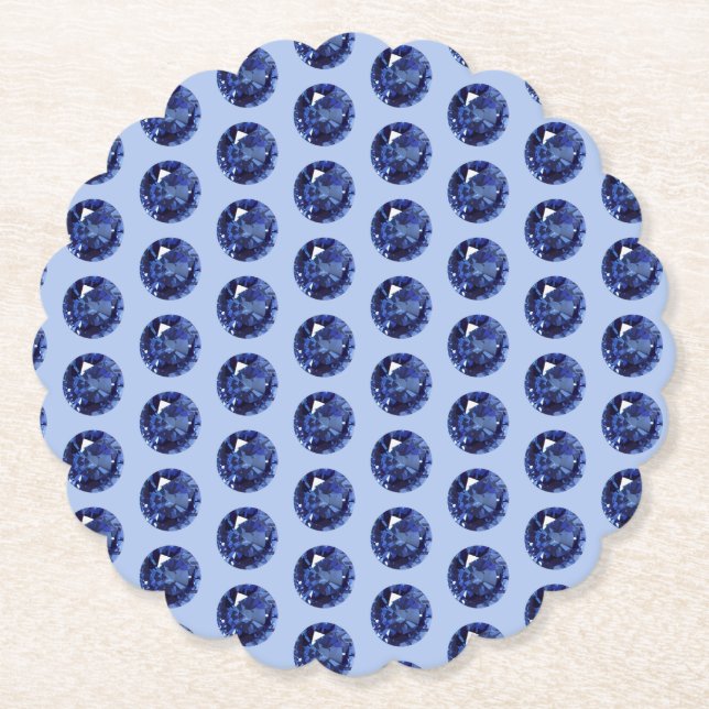 Dessous-de-verre En Papier Sapphire du 65e anniversaire (Devant)