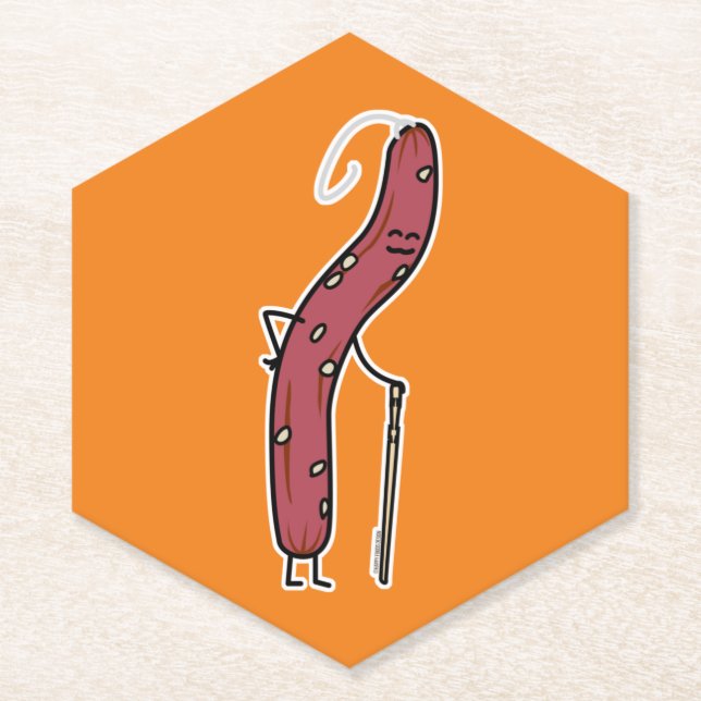 Dessous-de-verre En Papier Saucisse sèche chinoise gras vieilli Cantonese Lap (Devant)