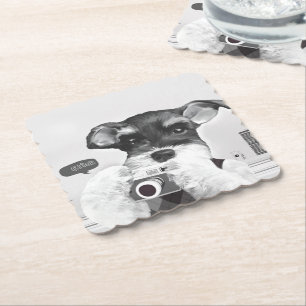 Dessous-de-verre En Papier Schnauzer avec caméra
