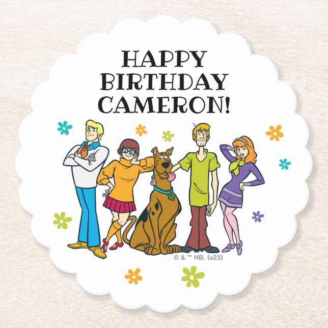 Dessous-de-verre En Papier Scooby-Doo et l'anniversaire de Gang (Devant)