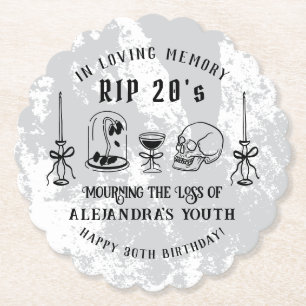 Dessous-de-verre En Papier Scribble RIP 20s Death to My Youth 30th Birthday