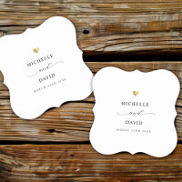 Script élégant moderne minimal Gold Wedding Favor