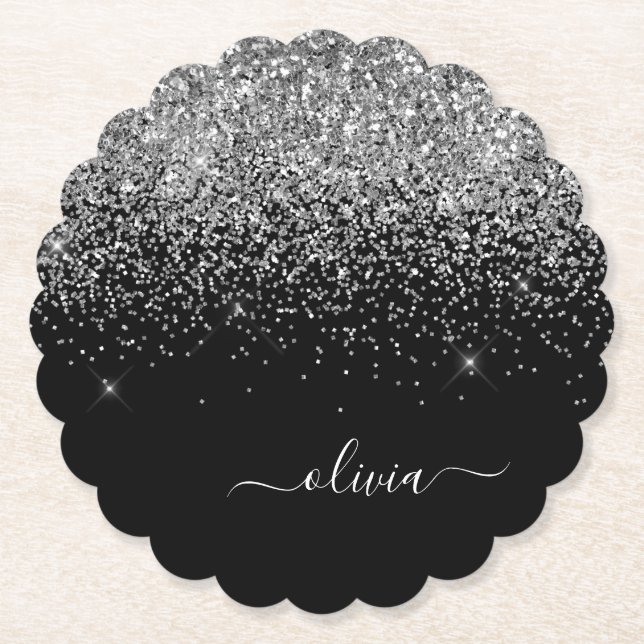 Dessous-de-verre En Papier Script Monogram Girly Name (Devant)