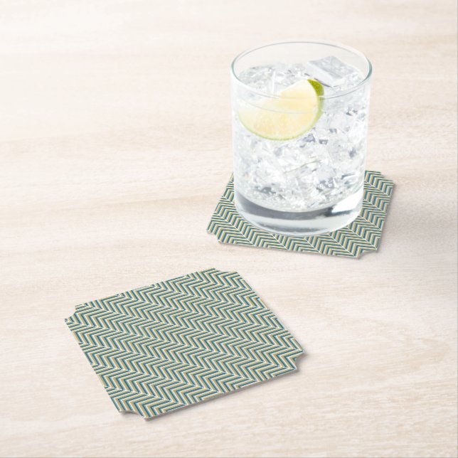 Dessous-de-verre En Papier Set 6 posavasos de cartón con diseño geométrico (En situation)