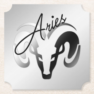 Dessous-de-verre En Papier Silver Aries le bélier Zodiac