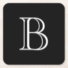 Simple Moderne Élégant Lettre Initiale Noir et Bla