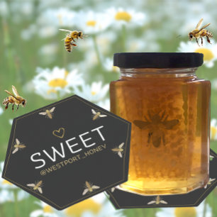 Dessous-de-verre En Papier Six Queen Bee HEXAGON Honey avec coeur Promotions