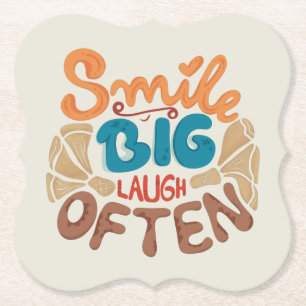 Dessous-de-verre En Papier Smile Big Laugh Souvent : Joyeux