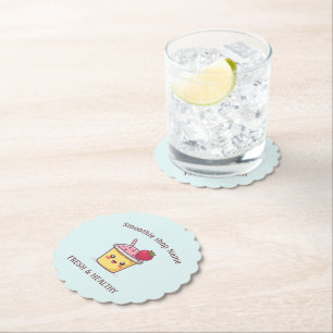 Dessous-de-verre En Papier Smoothies aux fruits tropicaux mignons boutique de
