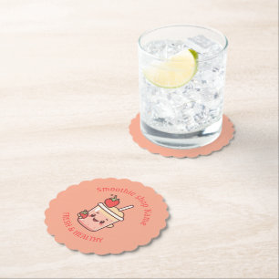 Dessous-de-verre En Papier Smoothies de yaourt sucrés kawaii colorés jus de f