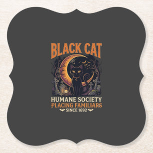 Dessous-de-verre En Papier Société humanitaire du chat noir Halloween Croissa