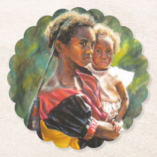 Dessous-de-verre En Papier Soeurs de Papouasie-Nouvelle-Guinée
