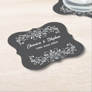 Dessous-de-verre En Papier Sous-tasse en papier gris
