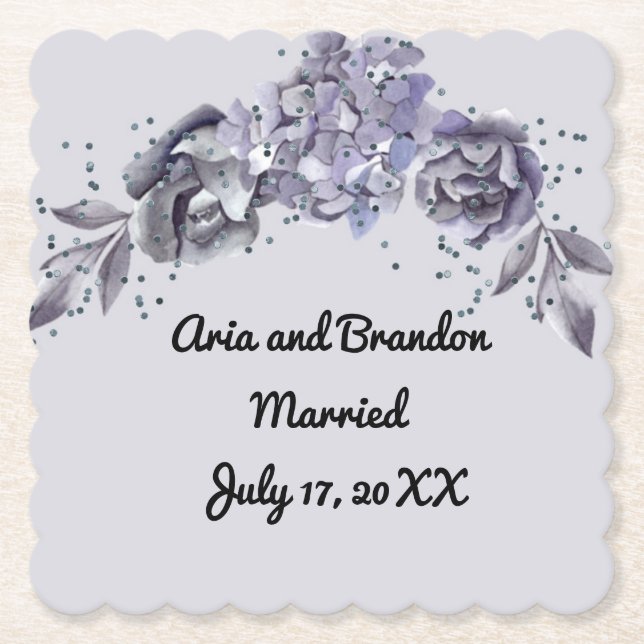 Dessous-de-verre En Papier Sous-verres en papier assortis pour mariage en ble (Devant)