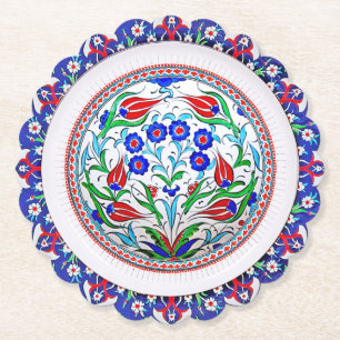 Dessous-de-verre En Papier Sous-verres en papier rond à festons