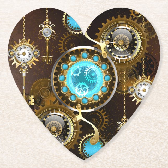Dessous-de-verre En Papier Steampunk Rusty Background (Devant)