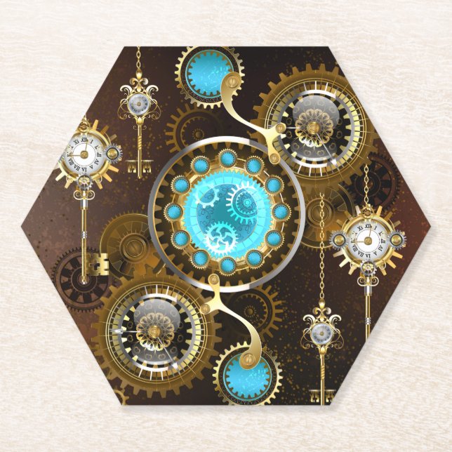Dessous-de-verre En Papier Steampunk Rusty Background (Devant)