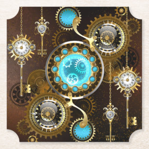 Dessous-de-verre En Papier Steampunk Rusty Background