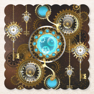 Dessous-de-verre En Papier Steampunk Rusty Background