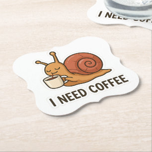 Dessous-de-verre En Papier Sticker café escargot mignon